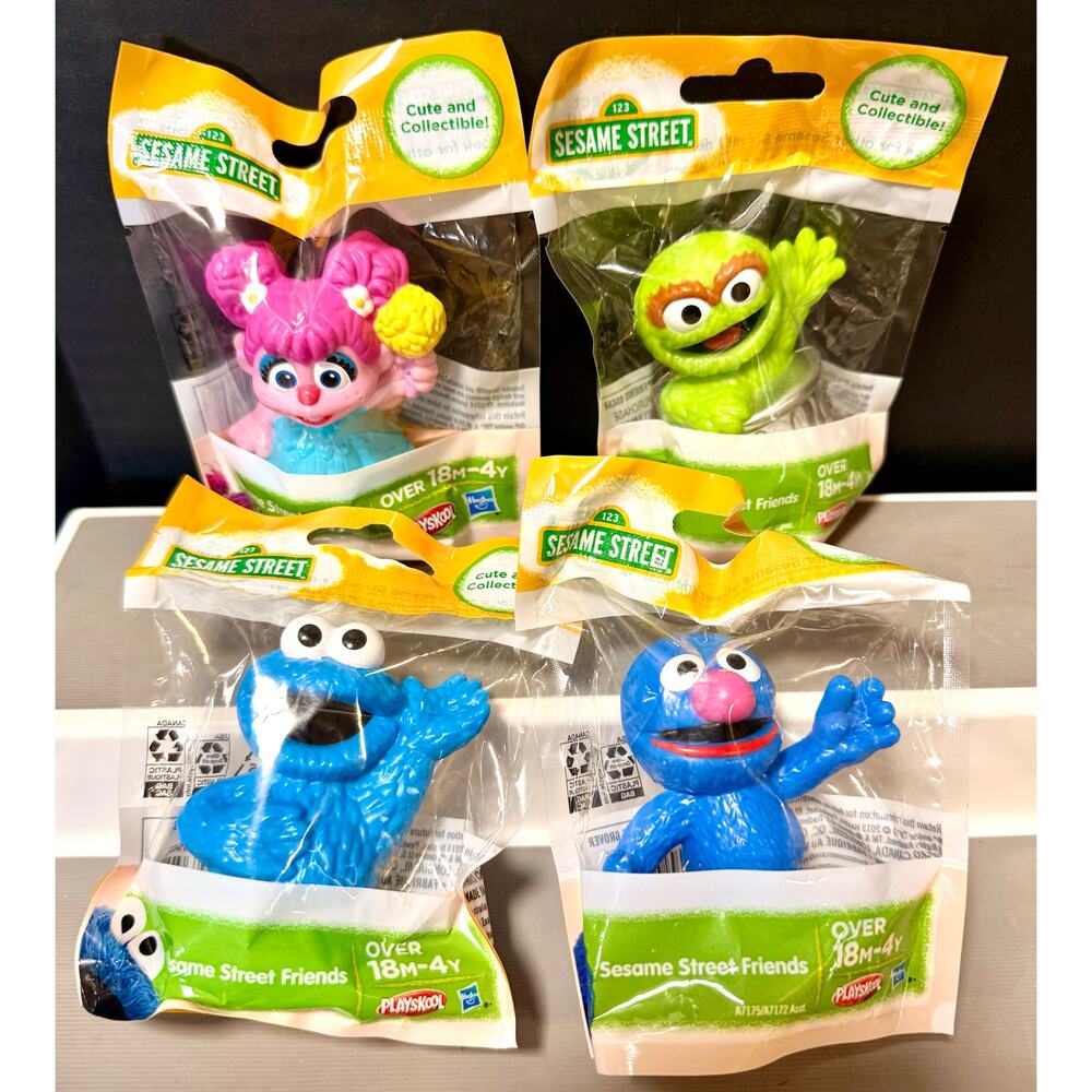 Playskool Sesame Street Friends mini figures new Cookie Monster Abby Grover
